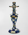 Mackenzie-childs Royal Check Medium Pillar Candlestick