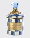 Mackenzie-childs Mackenzie Childs Royal Check Enameled Steel Canister In Blue