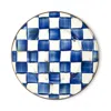 Mackenzie-childs Royal Check Dinner Plate In Blue/white