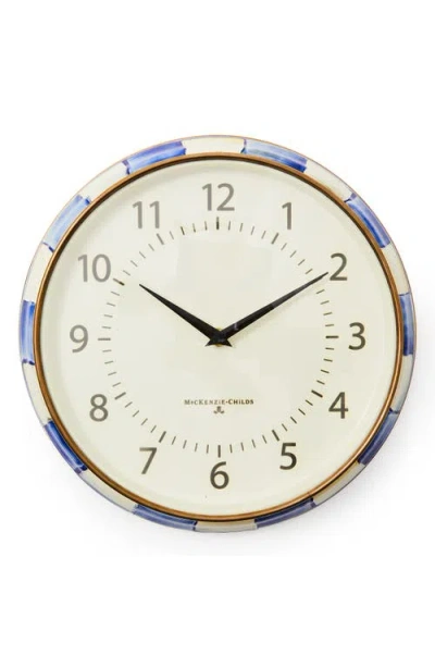 Mackenzie-childs Mackenzie Childs Royal Check School Wall Clock In Multi