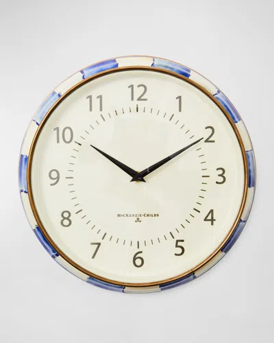 Mackenzie-childs Royal Check School Wall Clock