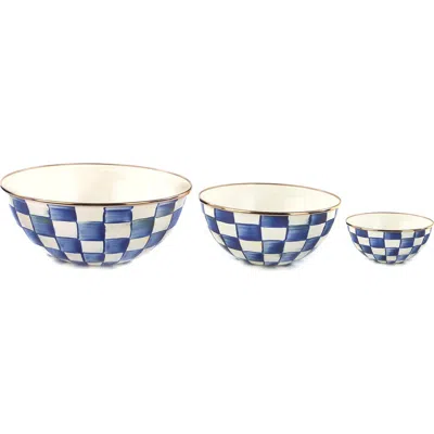 Mackenzie-childs Mackenzie Childs Royal Check Set Of 3 Enameled Steel Bowls In Multi