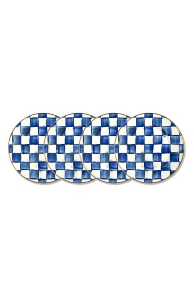 MACKENZIE-CHILDS MACKENZIE CHILDS ROYAL CHECK SET OF 4 SALAD PLATES