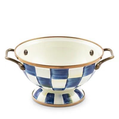 Mackenzie-childs Royal Check Enamel Simply Anything Bowl In Navy Check