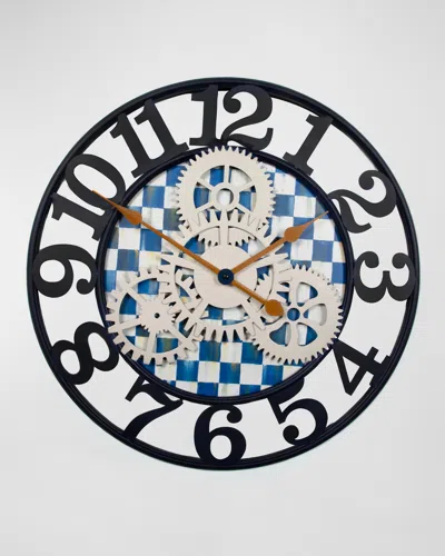 Mackenzie-childs Royal Check Small Farmhouse Wall Clock