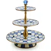Mackenzie-childs Mackenzie Childs Royal Check Three Tier Sweet Stand