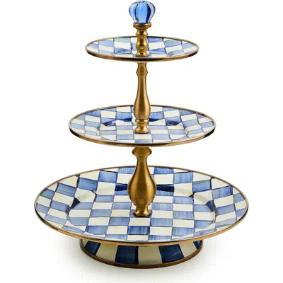 Mackenzie-childs Mackenzie Childs Royal Check Three Tier Sweet Stand