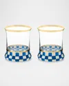Mackenzie-childs Royal Check Tumbler Glass, Set Of 2