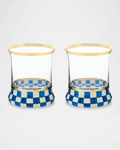 Mackenzie-childs Royal Check Tumbler Glass, Set Of 2