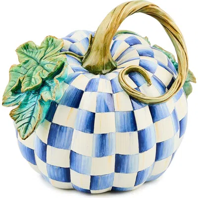 MACKENZIE-CHILDS MACKENZIE CHILDS ROYAL CHECK TWISTED STEM PUMPKIN