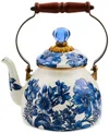 Mackenzie-childs Mackenzie Childs Royal English Garden Enameled Steel 2-quart Tea Kettle In Multi