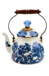 Mackenzie-childs Mackenzie Childs Royal English Garden Enameled Steel 2-quart Tea Kettle In Blue