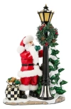 Mackenzie-childs Mackenzie Childs Santa By Lamp Post Illuminated Figurine In Multi