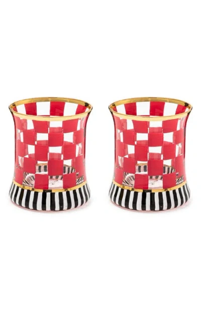 Mackenzie-childs Mackenzie Childs Set Of 2 Carnival Fuchsia Tumblers