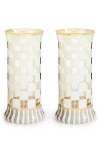 Mackenzie-childs Mackenzie Childs Set Of 2 Carnival White Highball Glasses In White