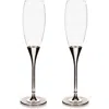 Mackenzie-childs Mackenzie Childs Set Of 2 Celebrate Courtly Check Toasting Champagne Flutes In Transparent