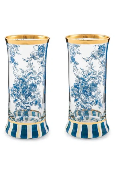 Mackenzie-childs Mackenzie Childs Set Of 2 English Garden Royal Highball Glasses
