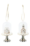 Mackenzie-childs Mackenzie Childs Set Of 2 Gingerbread Cloche Ornaments In Multi