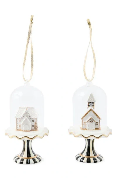 Mackenzie-childs Mackenzie Childs Set Of 2 Gingerbread Cloche Ornaments In Multi