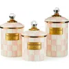 Mackenzie-childs Mackenzie Childs Set Of 3 Rosy Check Canisters In Pink