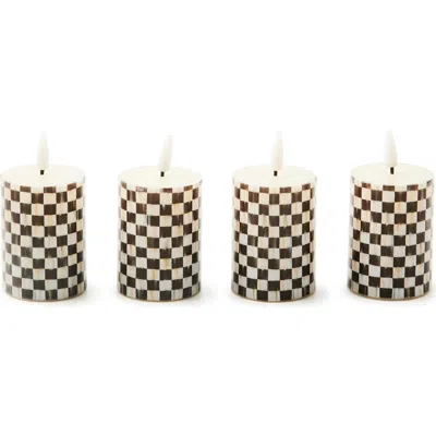Mackenzie-childs Mackenzie Childs Set Of 4 Courtly Check Flameless Votive Candles In Multi