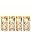 Mackenzie-childs Mackenzie Childs Set Of 4 Wild Rose Highball Glasses In Multi