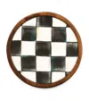 Mackenzie-childs Set Of 4 Wood Courtly Check Coasters In Black