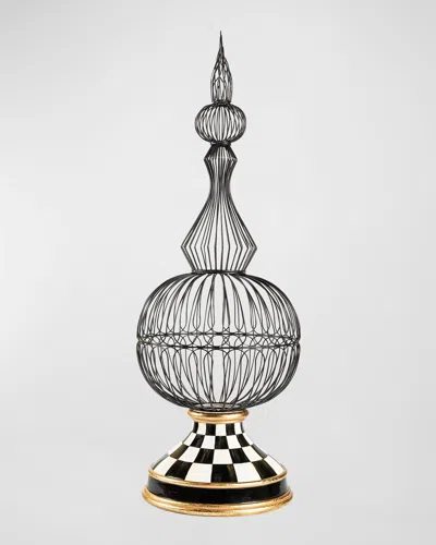 Mackenzie-childs Small Courtly Check Wire Topiary In Black
