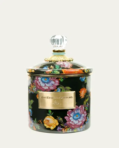 Mackenzie-childs Small Flower Market Canister In Black