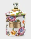 Mackenzie-childs Mackenzie Childs Flower Market Enameled Steel Small Canister In White