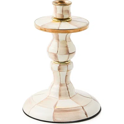 MACKENZIE-CHILDS MACKENZIE CHILDS SMALL MOCHA CHECK CANDLESTICK HOLDER