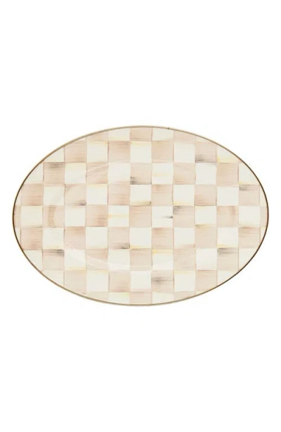 MACKENZIE-CHILDS MACKENZIE CHILDS SMALL MOCHA CHECK OVAL PLATTER