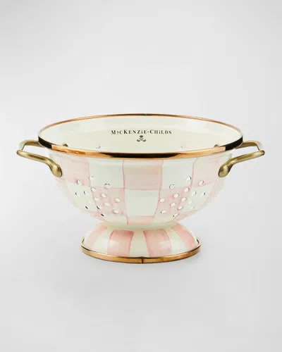 MACKENZIE-CHILDS ROSY CHECK ENAMEL COLANDER, SMALL