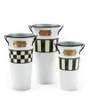 Mackenzie-childs Spectator Galvanized Flower Buckets, Set Of 3 In Multi