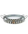 Mackenzie-childs Spectator Galvanized Tray Set In Black,white