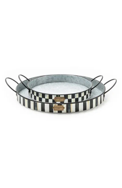 Mackenzie-childs Mackenzie Childs Spectator Set Of 2 Galvanized Steel Serving Trays In Black