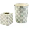 Mackenzie-childs Mackenzie Childs Sterling Check 2-piece Bath Set In Green