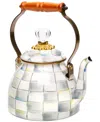 Mackenzie-childs Mackenzie Childs Sterling Check Enameled Steel 2-quart Tea Kettle In No Color