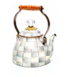 Mackenzie-childs Mackenzie Childs Sterling Check Enameled Steel 2-quart Tea Kettle