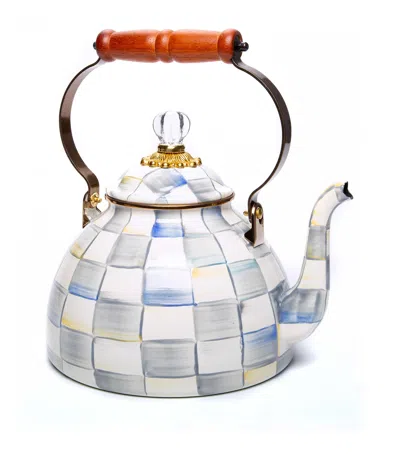 MACKENZIE-CHILDS MACKENZIE-CHILDS STERLING CHECK 3-QUART TEA KETTLE