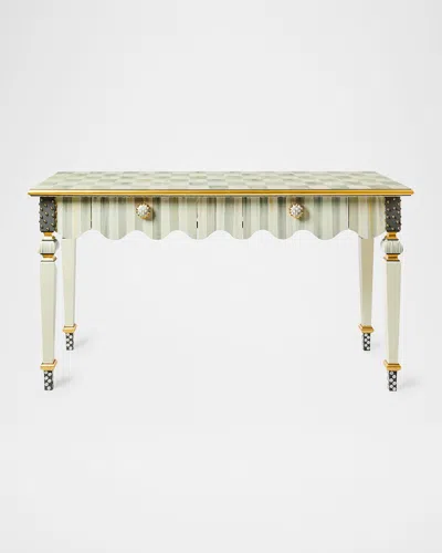 Mackenzie-childs Sterling Check & Stripe Console Table In Multi
