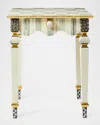 Mackenzie-childs Sterling Check & Stripe Side Table
