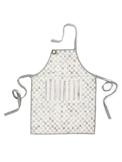 Mackenzie-childs Sterling Check Bistro Apron In Gray