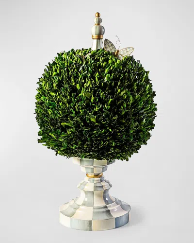 Mackenzie-childs Sterling Check Boxwood Centerpiece In Black