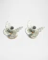 Mackenzie-childs Mackenzie Childs Sterling Check Set Of 2 Butterfly Candle Holders
