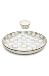 Mackenzie-childs Mackenzie Childs Sterling Check Chip & Dip Set In Multi