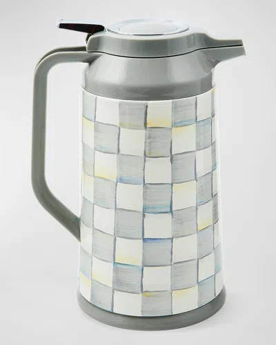Mackenzie-childs Sterling Check Coffee Carafe, 3 Quarts In Gray