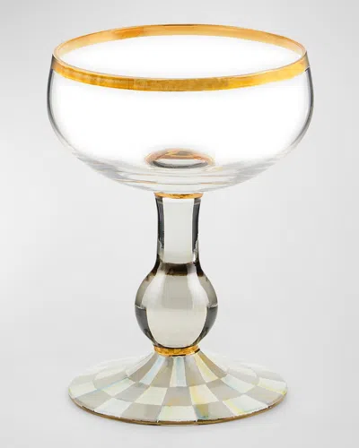 Mackenzie-childs Sterling Check Coupe Glass In White