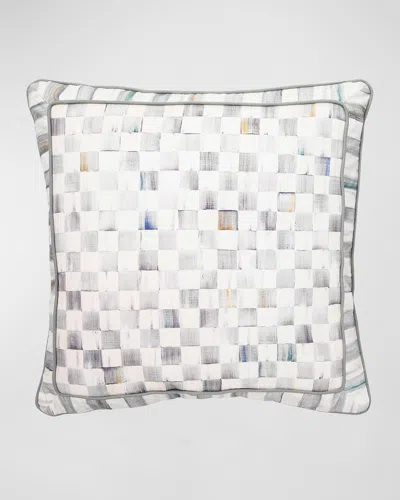Mackenzie-childs Sterling Check Decorative Pillow In Gray