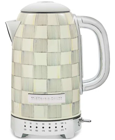 Mackenzie-childs Sterling Check Electric Kettle In Green
